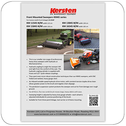 Information Sheet - Front Mounted Sweepers for Tractor and Mower - KM 45