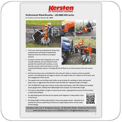 Information Sheet - Front Mounted WeedBrush for Tractor - UB 6080