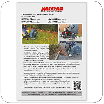 Information Sheet - Front and Rear Mounted Leaf Blowers - LBV