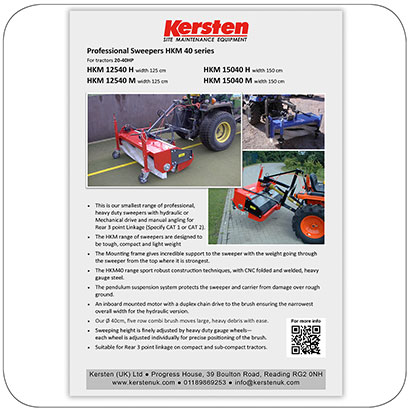 Information Sheet - Rear Mounted Sweepers for Tractor - HKM 40